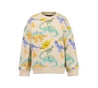 Sweatshirt BLUE SEVEN, Jungen, Gr. 98, kiesel, Sweatware, Obermaterial: 100% Baumwolle, bedruckt, Basic normal, Rundhals, Rippbündchen, Sweatshirts Sweatshirt, mit tollen Dino-Motiven (95715159-98) ki