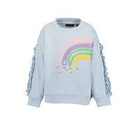 Sweatshirt BLUE SEVEN, Mädchen, Gr. 104, hl blau, angeraute Sweatware, Obermaterial: 100% Baumwolle, bedruckt, unifarben, Basic normal, Rundhals, Rippbündchen, Sweatshirts Sweatshirt, Baumwolle (79014