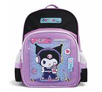 Blue Sky Studios Kuromi Schulrucksack Teenager Mädchen, Schwarz, 37 x 32 cm | Sanrio Lizenz, gepolsterte Träger, Laptopfach, Rucksack Schule Teenager, Rucksack Kinder Mädchen, Seitentaschen