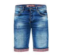 Blue Used Jeans Shorts mit Karomuster "SATTO" 2XL