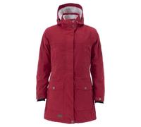 Blue Wave Damen Funktionsparka Outdoor-Jacke Anke - Funktionsmantel Funktionsjacke mit Fleece-Rücken und Kapuze in Granat Rot Größe 42