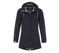 Blue Wave Damen Softshellmantel Birgit - Softshelljacke Outdoor-Jacke mit abnehmbarer Kapuze in Marine Größe 52