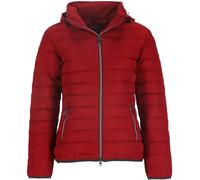 Blue Wave Damen Steppjacke Nina mit abnehmbarer Kapuze - Gesteppte Jacke in Melange-Optik in Granat Rot Größe 48