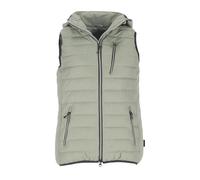 Blue Wave Damen Steppweste Nathalie mit abnehmbarer Kapuze - Gesteppte Weste in Melange-Optik in Schilf Größe 38