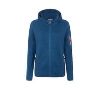 Blue Wave Damen Strickfleecejacke Lotte mit Kapuze - Fleecejacke in Strick- und Melange-Optik in Marine Größe 44