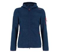 Blue Wave Damen Strickfleecejacke Lotte mit Kapuze - Fleecejacke in Strick- und Melange-Optik in Marine Größe 48