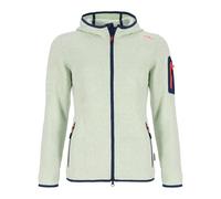 Blue Wave Damen Strickfleecejacke Lotte mit Kapuze - Fleecejacke in Strick- und Melange-Optik in Mint Größe 36