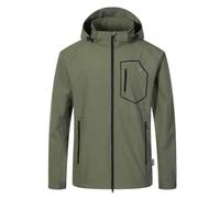 Blue Wave Herren Softshelljacke Louis mit verstellbarer Kapuze - Unifarbene Jacke winddicht und atmungsaktiv in Oliv Größe 3XL