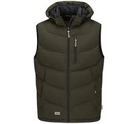 Blue Wave Herren Steppweste Jasper - Weste gesteppt mit abnehmbarer Kapuze in Oliv Größe 4XL