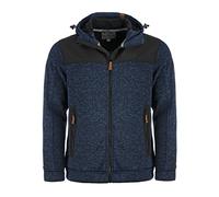 Blue Wave Herren Strickfleecejacke Fabio - Fleecejacke Strickjacke Jacke mit Softshell-Besatz in Marine Größe 3XL