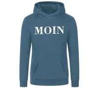 Blue Wave Unisex Sweathoody Alex mit Moin-Druck - Modischer Kapuzenpullover mit Kängurutasche in Steel Blue Größe 4XL