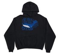 Blue Whale As Free As The Ocean Unisex Oversized Heavy Weight Cotton Blend Hoodie Black, Schwarz , XXL Plus