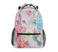 Blueangle Rucksack mit tropischen Blumen und Kolibris-Aufdruck, lässiger Tagesrucksack, Outdoor-Sportrucksack, Schul-Umhängetasche für Männer, Fr