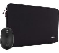 BlueBuilt Laptophülle für Apple MacBook Air 13 Zoll Schwarz + Tradendum Maus Laptop-Sleeve