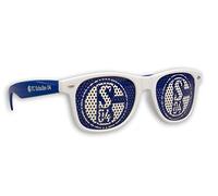 Blueprint Cologne FC Schalke 04 Sonnenbrille S04 Fanbrille verschiedene Varianten (Doppellogo Weiß)