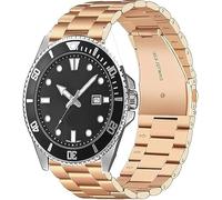 Blueshaweu 18mm 20mm 22mm Armband Kompatibel Für Casio Watch, Classic hohe Qualität Edelstahl Uhrenarmband Kompatibel Kompatibel mit Casio MDV106-1AV / MDV107 / F-91W (Roségold, 20mm)