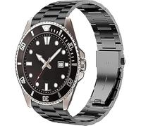 Blueshaweu 18mm 20mm 22mm Armband Kompatibel Für Casio Watch, Classic hohe Qualität Edelstahl Uhrenarmband Kompatibel Kompatibel mit Casio MDV106-1AV / MDV107 / F-91W (schwarz, 18mm)