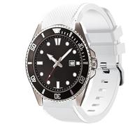 Blueshaweu 22mm Armband Kompatibel Für Casio Watch, Sport Silikon Ersatz Uhrenarmband Kompatibel mit Casio MDV106-1AV / MDV107 / MTP-VD01 (Weiß)