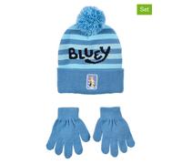 Bluey 2tlg. Set: Mütze & Handschuhe "Bluey" in Blau - Größe 52 cm | Kindermuetzen