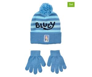Bluey 2tlg. Set: Mütze & Handschuhe "Bluey" in Blau - Größe 54 cm | Kindermuetzen
