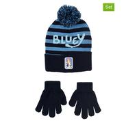 Bluey 2tlg. Set: Mütze & Handschuhe "Bluey" in Schwarz - Größe 52 cm | Kindermuetzen