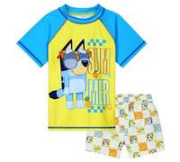 BlueY Badeanzug Kinder Kleinkinder 2 Teiliges Set mit Badehose Jungen Badeshorts und Schwimmshirt Schwimmanzug Jungen für Schwimmen Baden Strand (5-6 Jahre, Gelb)