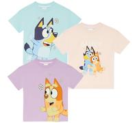 BlueY & Bingo - 3er Pack - Kurzarm T-Shirt für Mädchen - Übergroße Schultern - 100% Baumwolle - 6-7 Jahre: 122cm