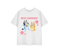 BlueY & Bingo Beste Freunde! T-Shirt mit Cartoon-Grafik für Mädchen | Klassisches weißes T-Shirt mit Rundhalsausschnitt | Schlichtes, kurzärmliges Oberteil für Freizeitkleidung