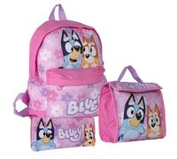 Bluey & Bingo Kinder-Rucksack, Lunchtasche und Federmäppchen, rose, 28cm (L) x 26cm (W) x 8cm (H), Rucksack Rucksäcke