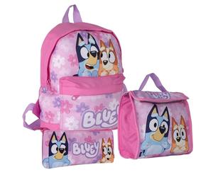 Bluey & Bingo Kinder-Rucksack, Lunchtasche und Federmäppchen, rose, 28cm (L) x 26cm (W) x 8cm (H), Rucksack Rucksäcke