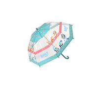 Bluey Transparenter Kinder-Regenschirm - Kinderregenschirm sicher und einfach zu öffnen, perfekt für Kinder, wetterbeständiges Material, lustige und farbenfrohe Bluey Motive