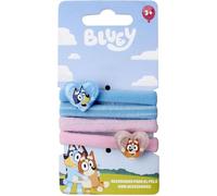 ARTESANÍA CERDÁ, S.L. Haargummis Bluey – 4er Set elastisch, Herzen, Pastellfarben für Mädchen