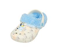 Bluey Kinder Clogs mit Pelz gefüttert mit Charms - Jungen Sliders Schuhe für drinnen und draußen, beige, 31 EU