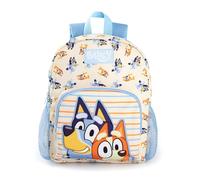Bluey Kinder-Rucksack, Bingo-Charakter, Allover-Print in Beige, verstellbare Träger, Netztaschen für Wasserflaschen, TV-Serien-Charakter-Merchandise
