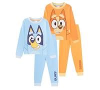 BlueY Kinder-Schlafanzug 2er-Pack, Bingo“, Pyjamas für Jungen und Mädchen, Unisex, 100% Baumwolle, langärmelig, Nachtwäsche-Sets