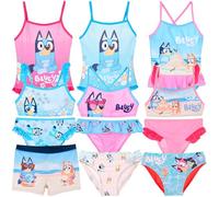 BlueY - Mädchen Badeanzug 1 Stück oder Bikini 2 Stück Monokini - Kinder Slip Shorts Parigamba Boxer Meer Pool - Offizielles Lizenzprodukt, 18004 Bikini hellblau, 3 Jahre