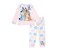 Bluey Mädchen-Schlafanzug und Bingo-Pyjama-Set für Mädchen, Baumwoll-Pyjama mit Rüschen oben, offizieller Merchandise-Artikel, rose, 7-8 Years