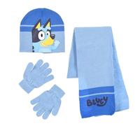 BlueY Mütze, Schal und Handschuhe für Jungen, Winterset Mütze, Schal und Handschuhe, Winteraccessoires für Kinder, Geschenk für Jungen (DE/NL/SE/PL, Numerisch, 53, Hellblau)
