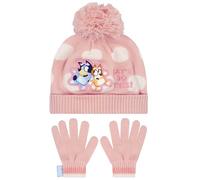 BlueY Mütze Und Wintermütze | Mädchen Handschuhe Und Mütze Set | Bingo Winter Hut Kind | One Size Rosa