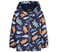 BlueY Regenjacke Mädchen, Fleece-gefütterte Regenjacke Kinder, Regenkleidung mit Kapuze, Wasserdicht (Marineblau, 3-4 Jahre)