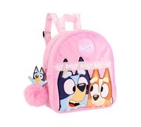 Bluey Rucksack für Mädchen - Flauschiges Fell Rosa Kinderrucksack Reisegeldbörse für Kinder & Kleinkind Schultasche Rucksack Handtasche ideal für Kindergarten und den täglichen Gebrauch