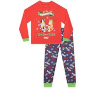 BlueY Schlafanzug Jungen | Weihnachts Pyjama | Weihnachts Schlafanzug | Kinderschlafanzug | Rot 98