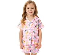 Bluey Schlafanzug Mädchen Kleinkind 2-6 Jahre, Leichte Sommer Kurz Pyjama Set mit Oberteil und Shorts, Geschenke für Mädchen (5-6 Jahre, Multi Bluey)