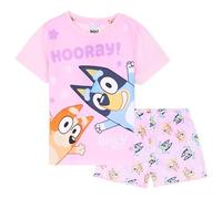 BlueY Schlafanzug Mädchen Kurz, Sommer Pyjama Set T-Shirt & Shorts - Geschenke für Kinder (Rosa, 2-3 Jahre)