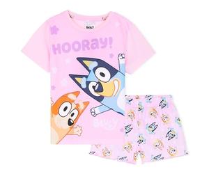 BlueY Schlafanzug Mädchen Kurz, Sommer Pyjama Set T-Shirt & Shorts - Geschenke für Kinder (Rosa, 4-5 Jahre)