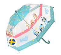 Bluey Transparenter Kinder-Regenschirm - Kinderregenschirm sicher und einfach zu öffnen, perfekt für Kinder, wetterbeständiges Material, lustige und farbenfrohe Bluey Motive