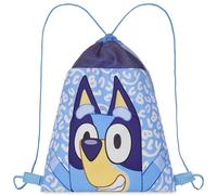Bluey Turnbeutel Kinder Schwimmtasche Jungen Mädchen 40x35cm Vielseitiger Sportbeutel mit Kordelzug und Mesh für Schule Übernachtungen Kindergarten Fußball