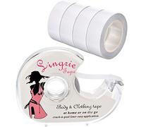 Blulu Doppelseitiges Bekleidung Klebeband mit Spender für Damen Mädchen Transparentes Körperklebeband für Bekleidung Stoff Kleid und BH, 4 Rollen 82 Fuß