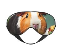 Blume Meerschweinchen Augenmaske Schlafmaske für Männer Frauen 100% Verdunkelung, kein Druck auf die Augen, weich & atmungsaktiv