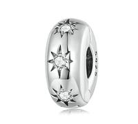 Blumen-Anhänger aus 925er Sterlingsilber, Liebesherz-Clip, Charm-Anhänger für Pandora-Armbänder, Roségold Kristall Emaille Rotgold